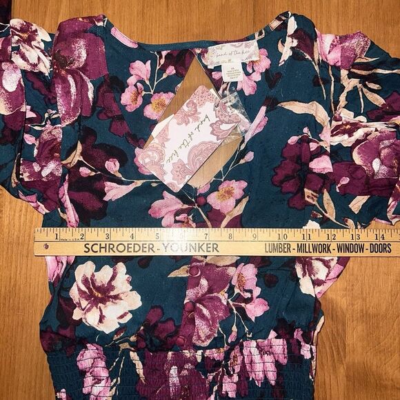 NEW Band Of The Free Women's Blouse Size XS Boho Peasant Smocked Cottagecore - Picture 7 of 13